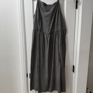 Old Navy Black and White Gingham Halter Maxi Dress